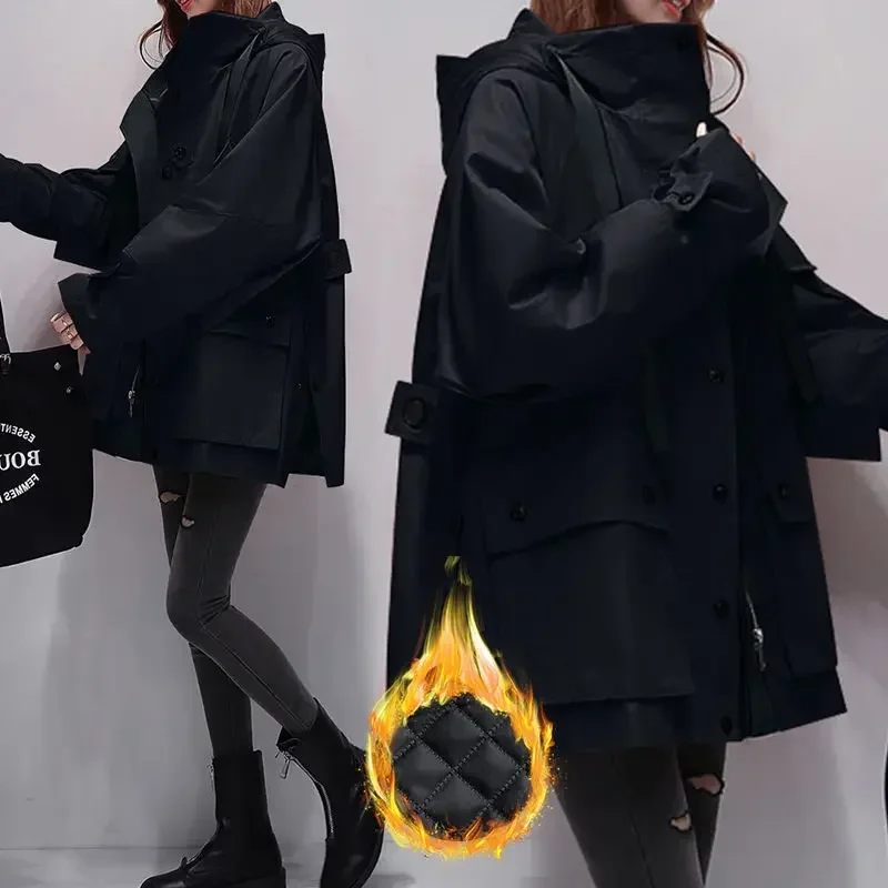 Thickened Winter Windbreaker Women's Loose Oversized Hooded Women's Workwear Casual Coat New Red Assault Jacket
Thickened Winter Windbreaker Women's Loose Oversized Hooded Women's Workwear Casual Coat New Red Assault Jacket