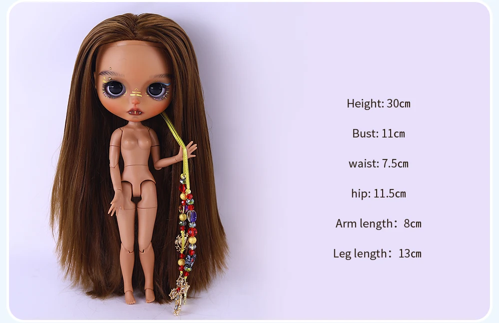 Emery – Premium Custom Neo Blythe Doll with Brown Hair, Dark Skin & Matte Cute Face 3 Emery – Premium Custom Neo Blythe Doll with Brown Hair, Dark Skin & Matte Cute Face 3