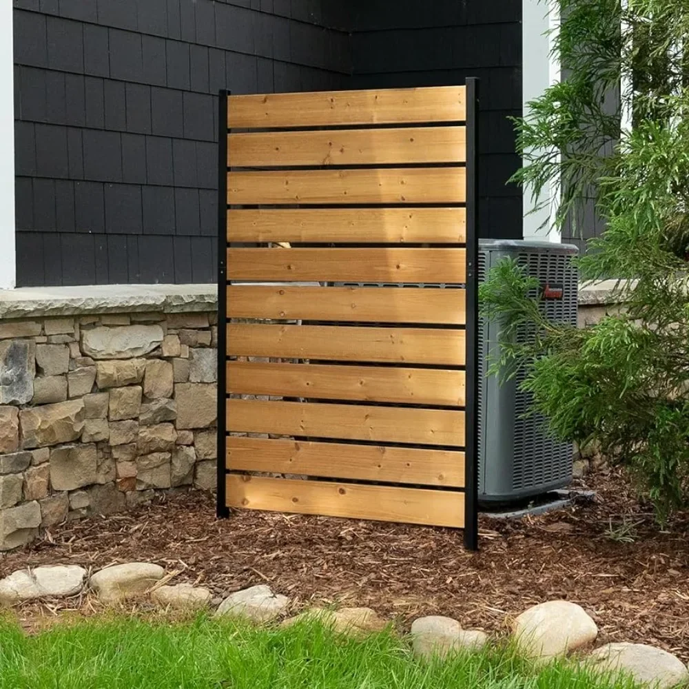 

5ft H X 3.2ft W Concord Wood Outdoor Privacy Fence Screen Perfect to Hide Trash Cans (1-Panel) Freight Free Fence for Garden