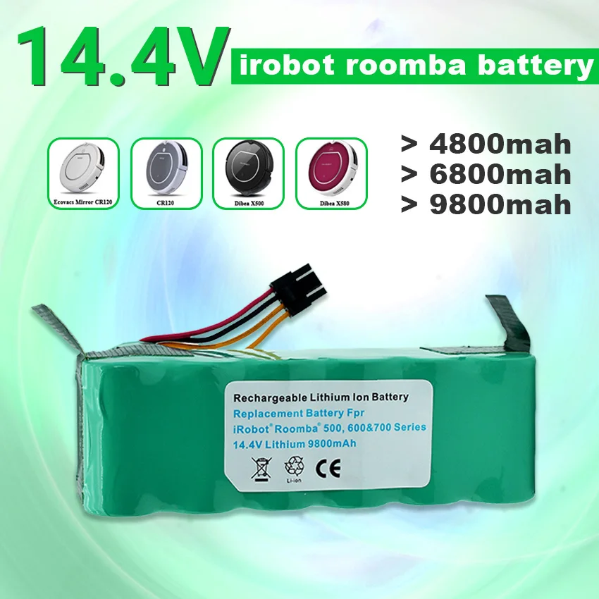 

Batterij For A Kitfort KT504 Haier T322 T321 T320 T325/Panda X500 X580/Ecovacs Spiegel CR120/Dibea X500 x580 Robotic Stofzuiger