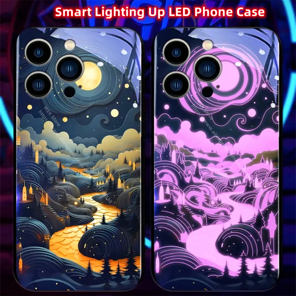 Punk Dream Village Design Sound Control LED Flash Cases Luminous Glass Cover For iPhone 15 14 13 12 11 Pro Max XR XS Plus SE2020
Punk Dream Village Design Sound Control LED Flash Cases Luminous Glass Cover For iPhone 15 14 13 12 11 Pro Max XR XS Plus SE2020