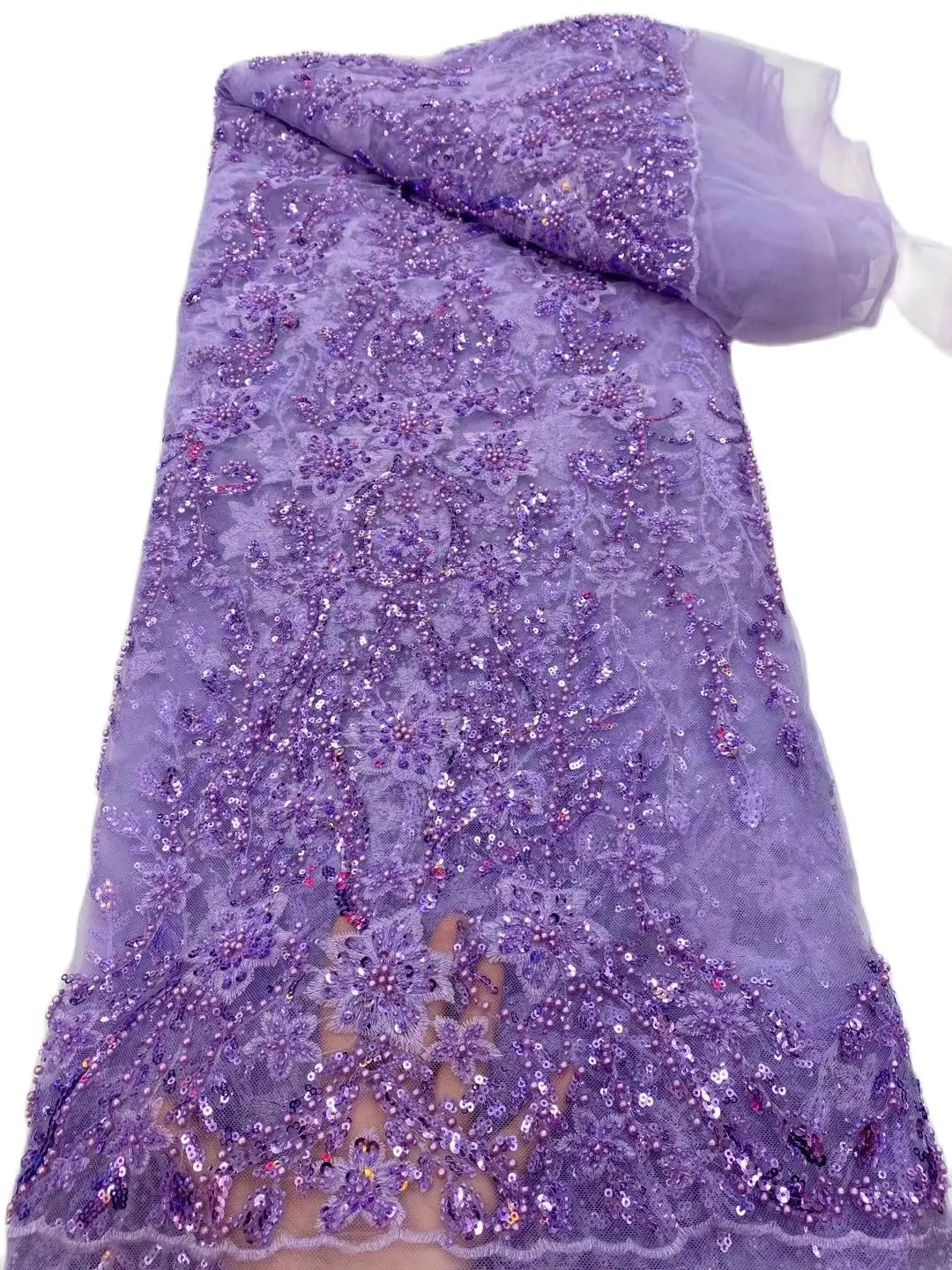 Purple Color Embroiderd French Lace 31JRB-5601 High Quality Sequins Beaded Material for Lady Fashion Show or Party Dress
Purple Color Embroiderd French Lace 31JRB-5601 High Quality Sequins Beaded Material for Lady Fashion Show or Party Dress