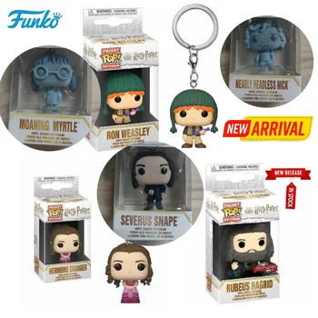 Funko Pop Hermione Granger Hagrid Ron Weasley 거의 머리 없는 닉 신음, 머틀 스네이프 키체인, 장난감 피규어 포켓 팝 어린이 장난감