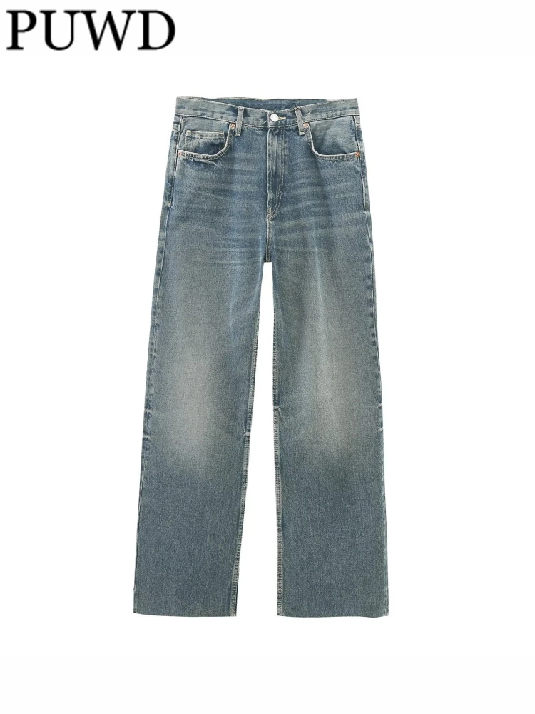 PUWD Women Fashion Blue Distressed Denim Trousers 2023 Spring Vintage High Waist Zipper Fly Back Pockets Female Trousers Mujer
PUWD Women Fashion Blue Distressed Denim Trousers 2023 Spring Vintage High Waist Zipper Fly Back Pockets Female Trousers Mujer