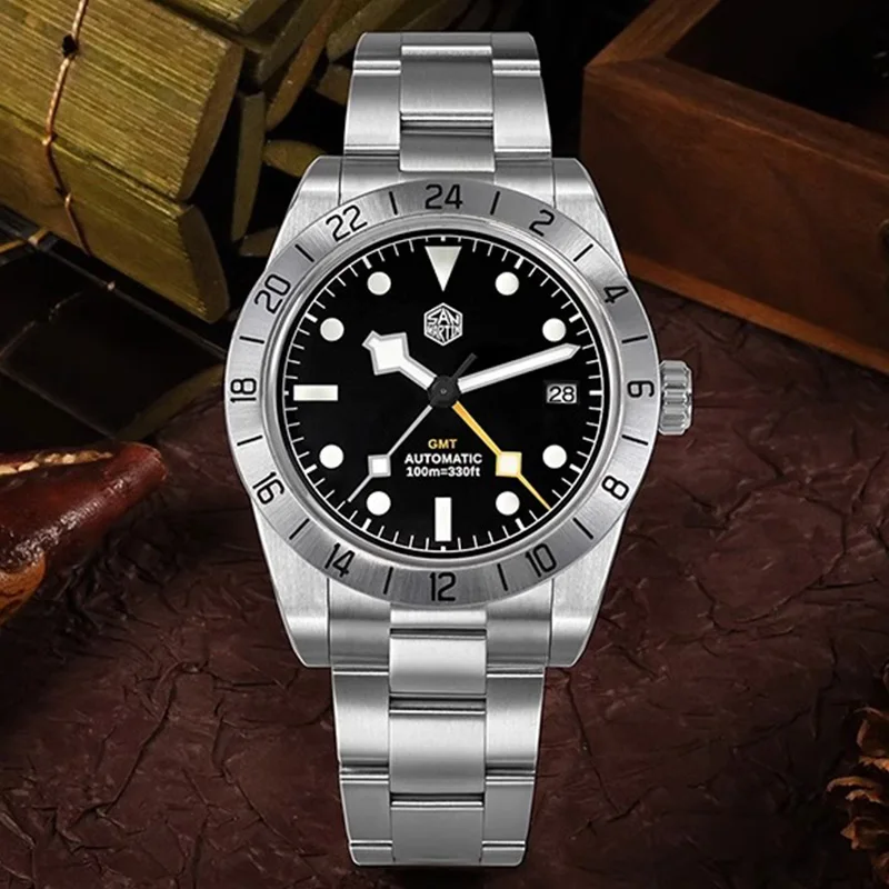 San Martin Luxury GMT Business Men's Watch 39mm Japan NH34 Automatic Mechanical Wristwatch Sapphire BGW9 Luminous 10Bar Diver
San Martin Luxury GMT Business Men's Watch 39mm Japan NH34 Automatic Mechanical Wristwatch Sapphire BGW9 Luminous 10Bar Diver