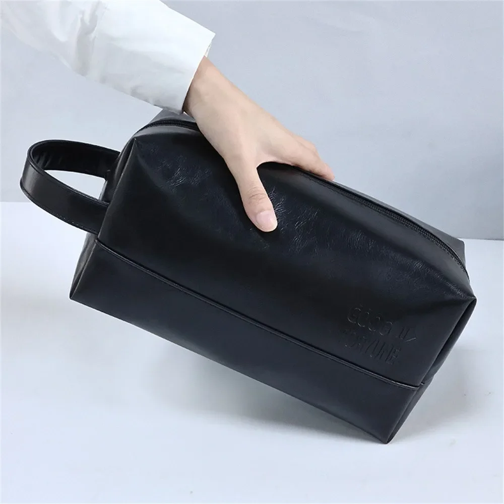 

Men PU Leather Waterproof Makeup Bag Women Travel Hanging Cosmetic Bag Toiletry Organizer Skin Care Product Storage Box Cases