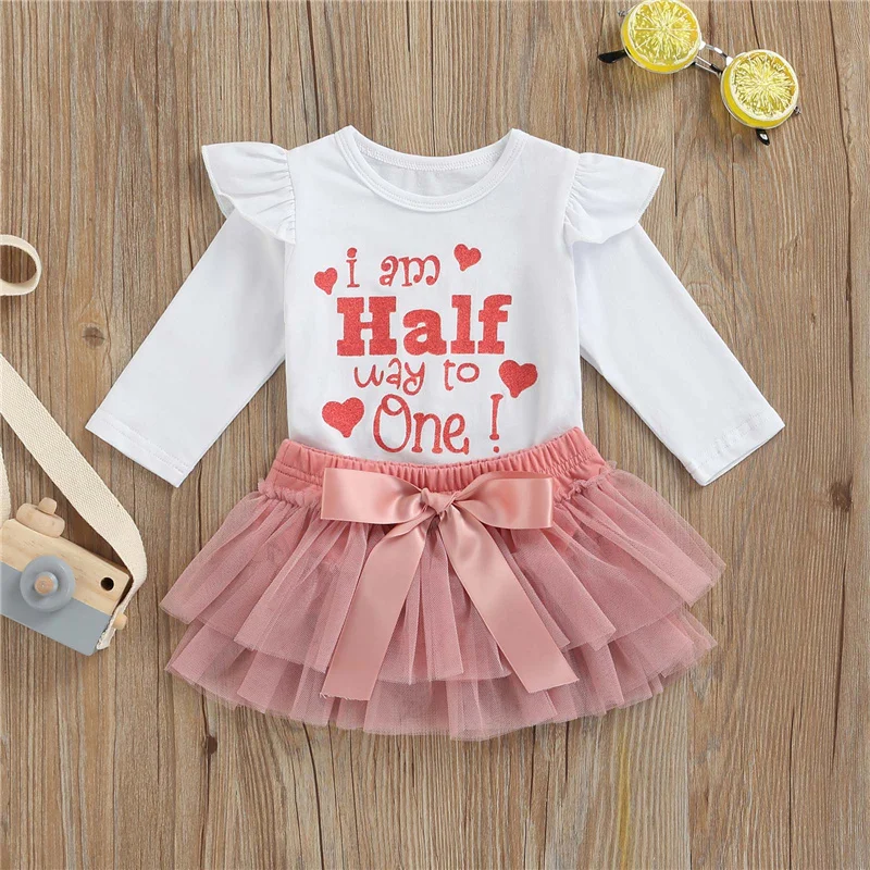 Baby Girls Letter Print Outfits, Cute Long Sleeve Round Neck Romper + Mesh Tutu Skirt Shorts Set, 0-18Months
Baby Girls Letter Print Outfits, Cute Long Sleeve Round Neck Romper + Mesh Tutu Skirt Shorts Set, 0-18Months