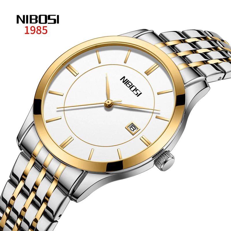 

NIBOSI 2024 New Mens Watches Top Brand Luxury Stainless Steel Waterproof Fashion Calendar Quartz Watch for Men Relogio Masculino