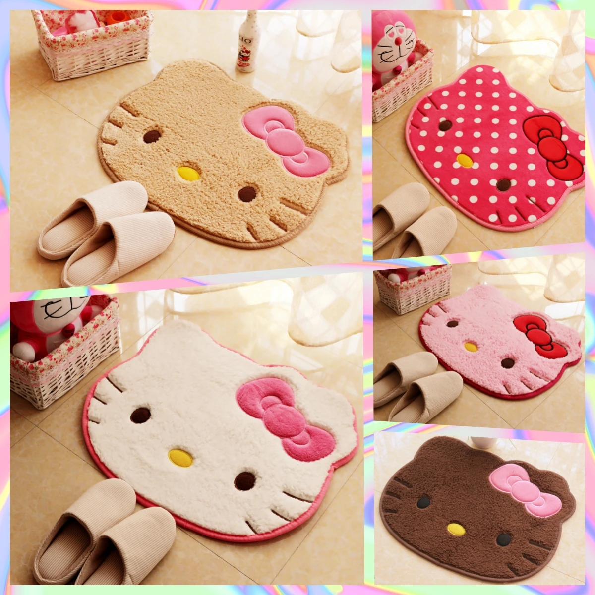 

Kawaii Sanrio Hello Kitty Rug Anime Bedroom Bathromm Carpet Water Absorption Anti Slip Floor Mat Doormat Home Decor Girl Gift