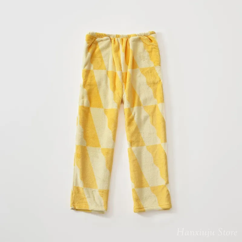 Warm Thick Flannel Casual Women's Pajamas Sets Yellow Color Long Sleeve Sleepwear Suits Winter Autumn Plus Pyjamas 7 Sc23f359aa9ca4dd9a022dc68ffb34d09s