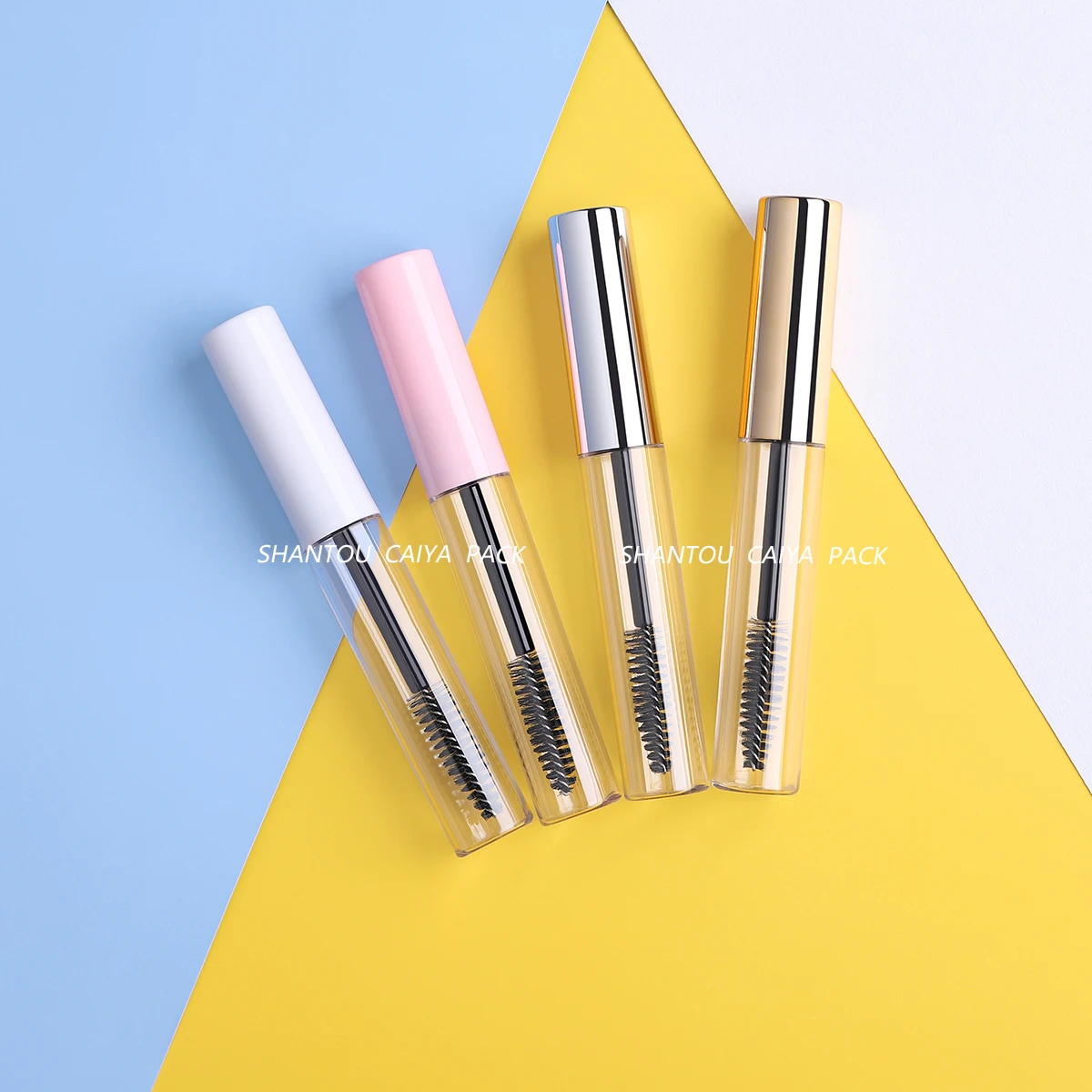 

Cosmetic Packaging 10ml Pink Black Mascara Tubes Empty Round Transparent Eyelash Growth Serum Container with Brush