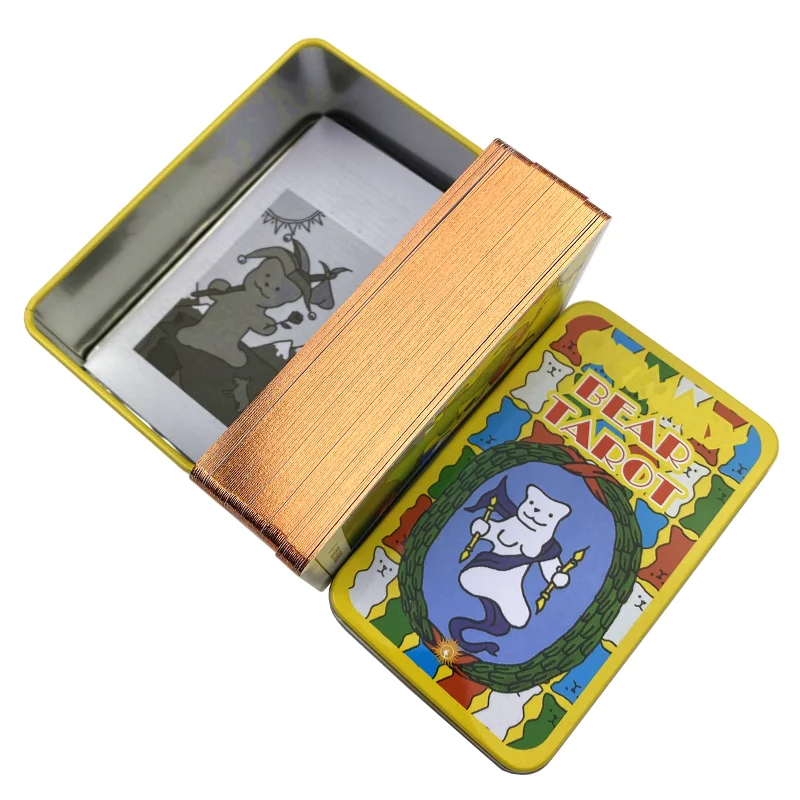 

Металлическая коробка Золотое позолоченное издание карты Таро Crazy Moon 78 колода с бумажным руководством английские классические настольные игры