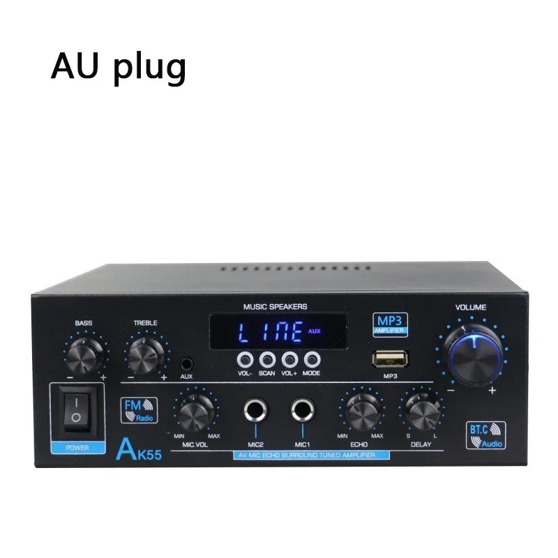 For AK55 900W Home Power Amplifier 2.0 Channel Bluetooth 5.0 Hifi Digital Stereo Sound Amplifier 2.0 450W+450W Subwoofer
For AK55 900W Home Power Amplifier 2.0 Channel Bluetooth 5.0 Hifi Digital Stereo Sound Amplifier 2.0 450W+450W Subwoofer