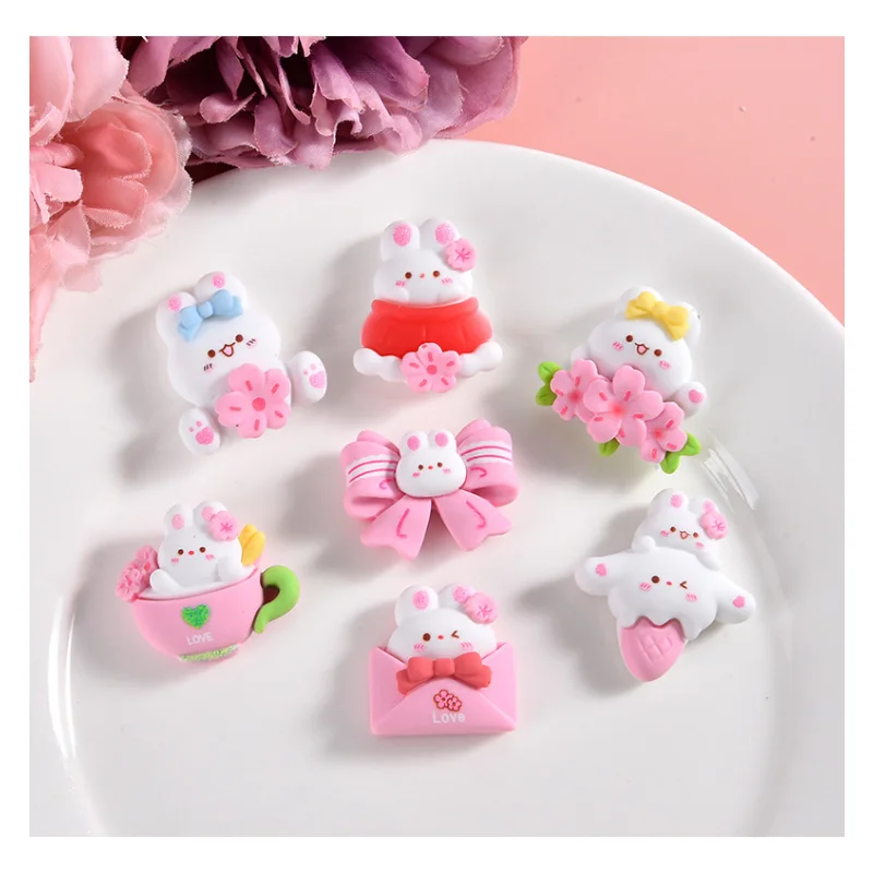 5Pcs Cute Cherry Blossom Rabbit Figurine Resin Scrapbook Cabochon For Hair Bows DIY Jewelry Hairpin Craft Kawaii Accessories
5Pcs Cute Cherry Blossom Rabbit Figurine Resin Scrapbook Cabochon For Hair Bows DIY Jewelry Hairpin Craft Kawaii Accessories