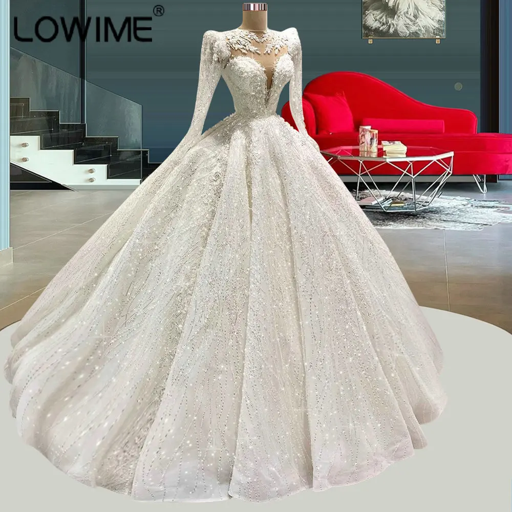 Luxury 2022 Muslim Long Sleeves Ball Gown Wedding Dresses Dubai Sparkly Puffy Beads Bridal Gowns Vestido de novia Custom Made
Luxury 2022 Muslim Long Sleeves Ball Gown Wedding Dresses Dubai Sparkly Puffy Beads Bridal Gowns Vestido de novia Custom Made