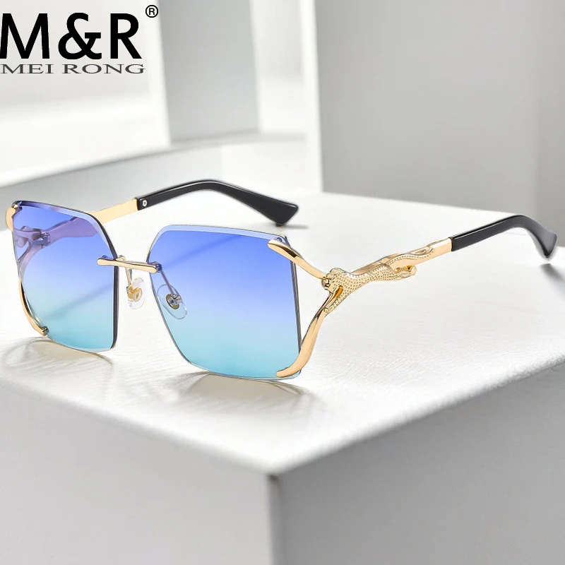 

2023 New Fashion Women's Square Sunglasses Metal Frameless Trimmed Light Luxury Sunnies Men's Outdoor Driving Glasses Gafas