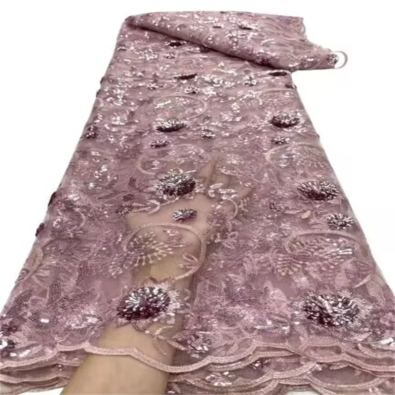 Pink Latest French Tulle African Sequins Lace Fabric Embroidery 5 Yards High Quality Women Wedding Material Nigerian Lace Fabric
Pink Latest French Tulle African Sequins Lace Fabric Embroidery 5 Yards High Quality Women Wedding Material Nigerian Lace Fabric