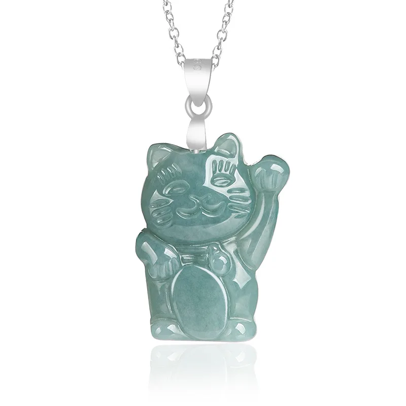 Natural A-grade Jade Blue Water Lucky Cat Nuo Seed Jadeite Pendant S925 Silver Inlaid Fashion Cute Women's Charms Jewelry
Natural A-grade Jade Blue Water Lucky Cat Nuo Seed Jadeite Pendant S925 Silver Inlaid Fashion Cute Women's Charms Jewelry
