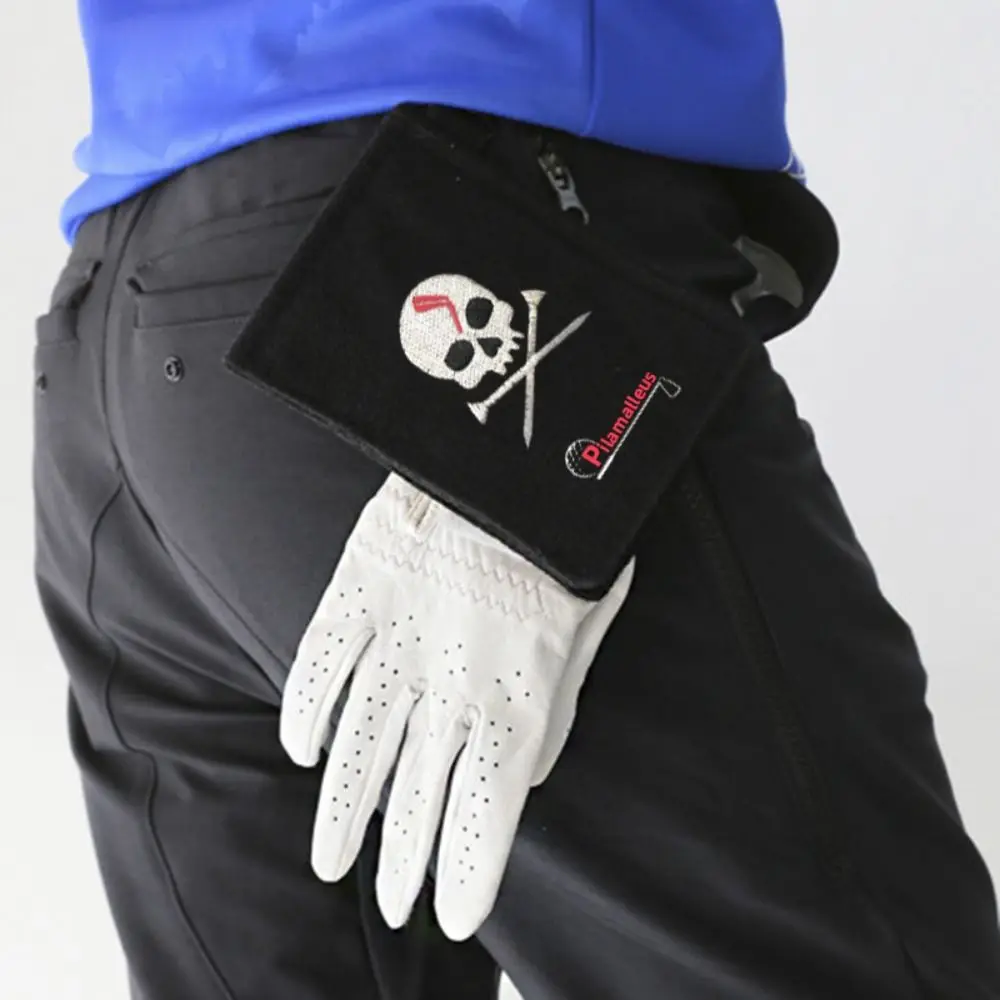 

Skull Pattern Magnetic Golf Towel Strong Magnet 15x10.5cm Golf Club Wiping Cloth Mini Minimalist Design Golf Clubs