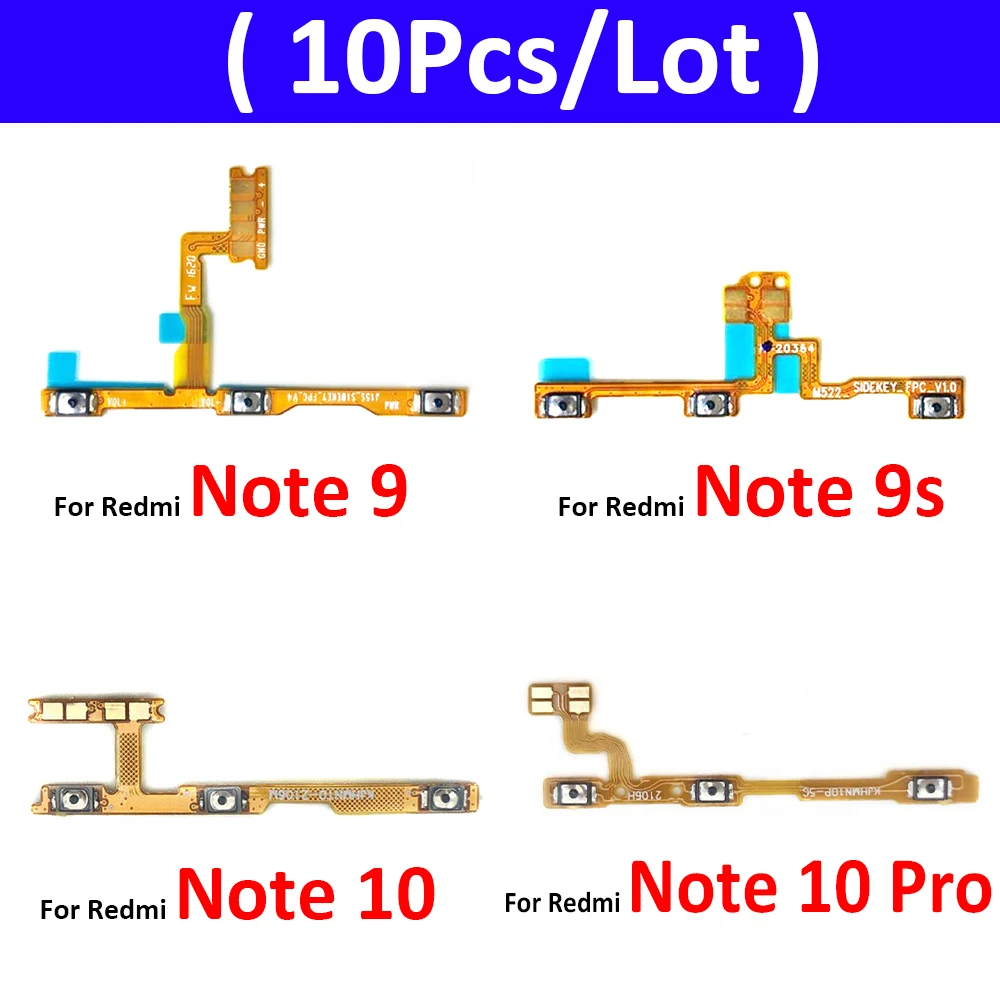 10Pcs , Replacement Parts For Xiaomi Redmi Note 9 9s 10 Pro 5G Power Switch On Off Volume Button Flex Cable Repair
10Pcs , Replacement Parts For Xiaomi Redmi Note 9 9s 10 Pro 5G Power Switch On Off Volume Button Flex Cable Repair