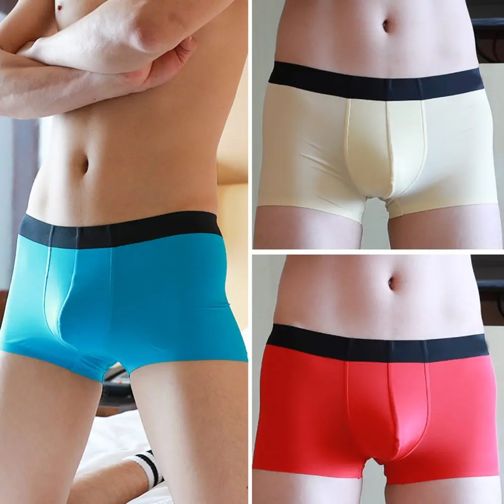 Ice Silk Men Sexy Pouch Boxer Briefs Seamless Underwear Male High Stretch Elasticity Slips Shorts Trunks Boys Comfy Underpants
Ice Silk Men Sexy Pouch Boxer Briefs Seamless Underwear Male High Stretch Elasticity Slips Shorts Trunks Boys Comfy Underpants