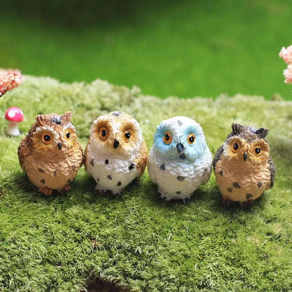 

Multipurpose Safety Car Decoration Easy Use Micro Landscape Bare-footed Mini Owl Miniatures Figurine Owl Ornaments Resin Crafts