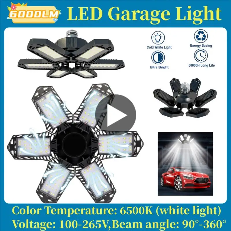 E26/E27 LED Garage Lights with 6 Adjustable Panels Ceiling Shop Work Lamp For Storage/Warehouse Workshop Industrial Lighting
E26/E27 LED Garage Lights with 6 Adjustable Panels Ceiling Shop Work Lamp For Storage/Warehouse Workshop Industrial Lighting