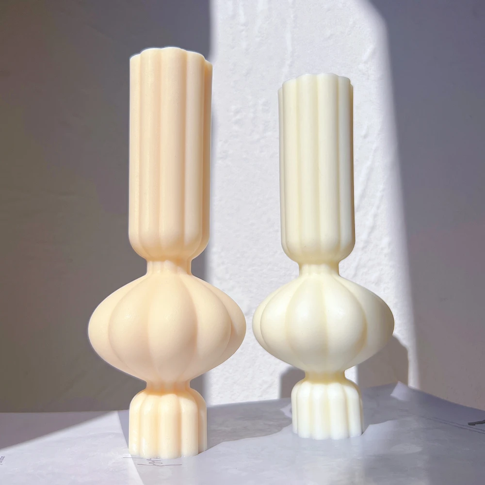 

Carved Taper Spiral Candles Mold Unique Tall Pillar Silicone Candle Moulds Cylindrical Aesthetic Soy Wax Tool Home Decoration