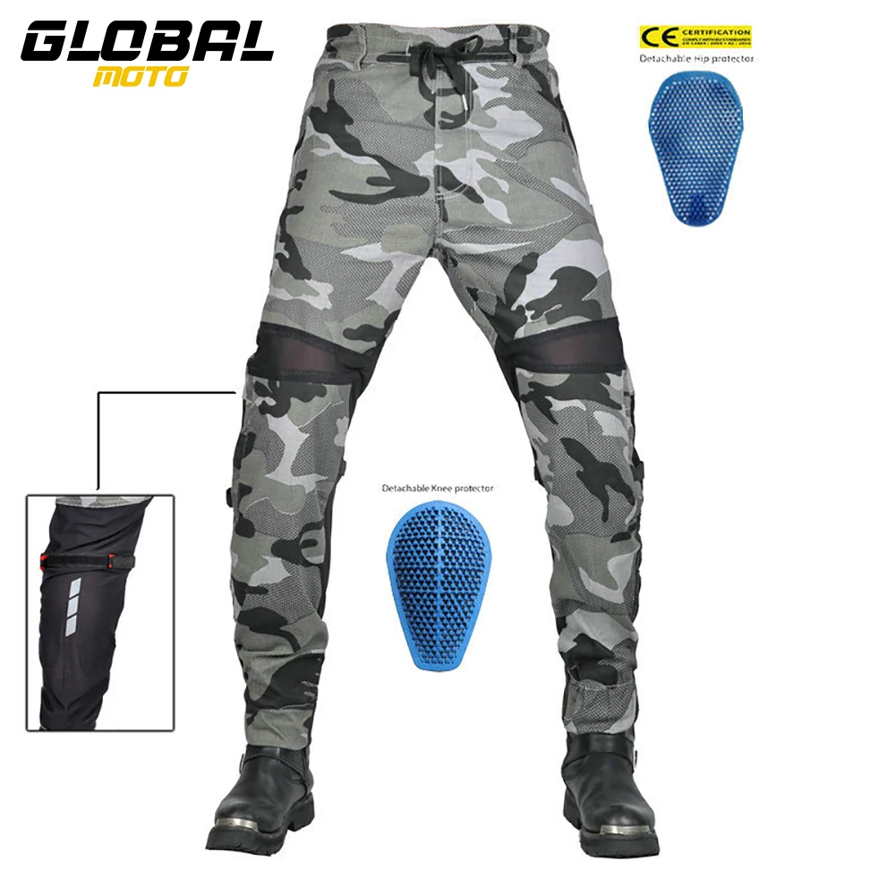 

New Motorcycle Summer Air Flow Strap Motorcycle Riding Pants Mesh Breathable Camo Motorcycle Anti Drop Pants Size XXS-4XL