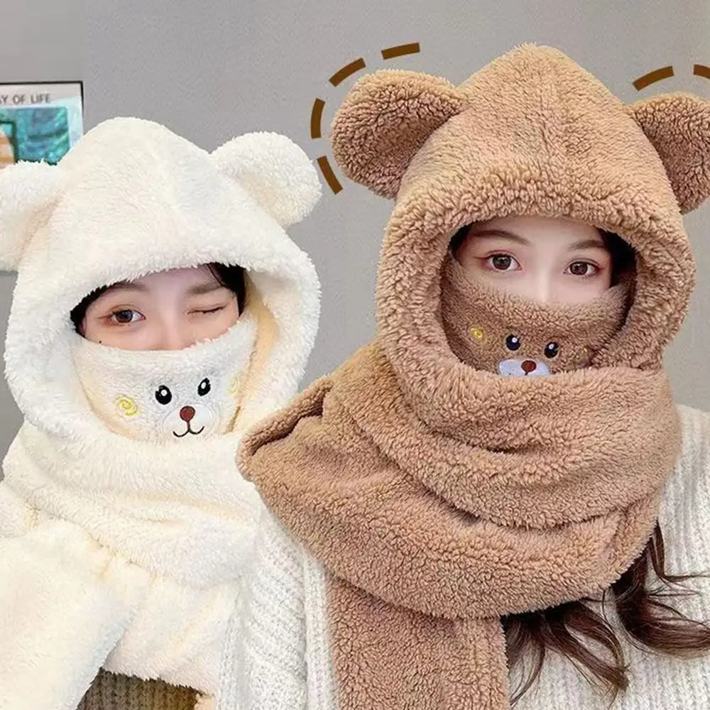 Fleece Plush Scarf Gloves Mask Set Fashion 4 in 1 Beanie Fleece Plush Caps Cartoon Winter Warm Bear Ear Hat Outdoor
Fleece Plush Scarf Gloves Mask Set Fashion 4 in 1 Beanie Fleece Plush Caps Cartoon Winter Warm Bear Ear Hat Outdoor