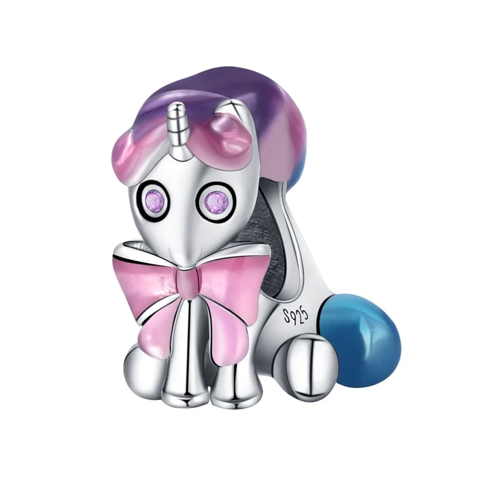 Creative 925 Sterling Silver Colored Blue Tailed Unicorn Bow Charm Fit Pandora Bracelet Women's Party Jewelry Accessories
Creative 925 Sterling Silver Colored Blue Tailed Unicorn Bow Charm Fit Pandora Bracelet Women's Party Jewelry Accessories