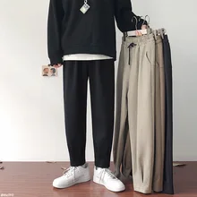 Thickened casual pants men's autumn and winter new fall and winter woolen trousers Hong Kong style trend all-match solid color s 
Thickened casual pants men's autumn and winter new fall and winter woolen trousers Hong Kong style trend all-match solid color s