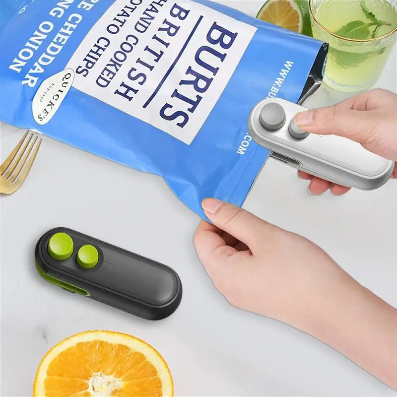 

New Mini Chip Bag Sealer Usb Portable Rechargeable Sealed Food Sealing Clip Handheld Bag Heat Vacuum Sealer Kitchen Supplies