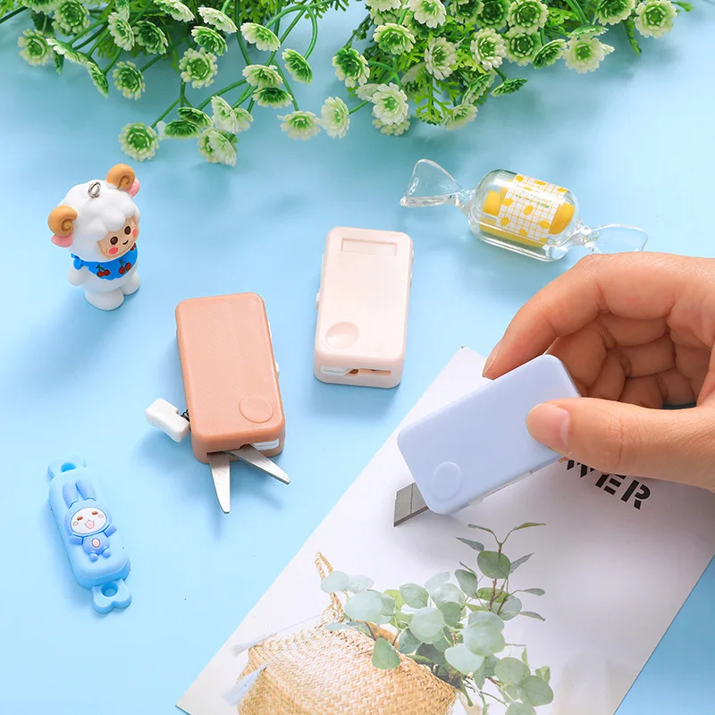 Mini Creative Safety Letter Opener Small Fashion Solid Color Rectangle Pattern Box Cutter Kawaii Stationery Scrapbook Scissors
Mini Creative Safety Letter Opener Small Fashion Solid Color Rectangle Pattern Box Cutter Kawaii Stationery Scrapbook Scissors