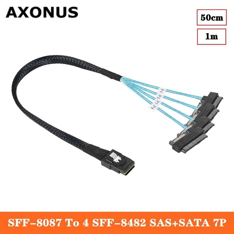 Array Card Mini SAS SFF-8087 To 4 SFF-8482 SAS Hard Drives+SATA 7P Power Head Connection Cables 0.5m 1m
Array Card Mini SAS SFF-8087 To 4 SFF-8482 SAS Hard Drives+SATA 7P Power Head Connection Cables 0.5m 1m