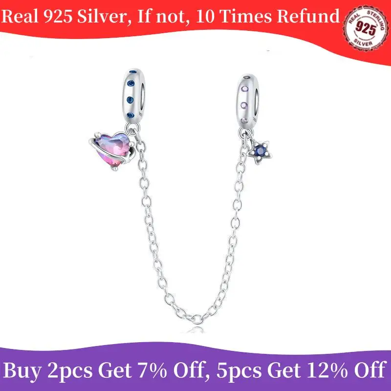 Hot 925 Sterling Silver Sparkling Planet Love Heart-shaped Safety Chain Charm Fit Original Pandora Bracelet Jewelry Fashion Gift
Hot 925 Sterling Silver Sparkling Planet Love Heart-shaped Safety Chain Charm Fit Original Pandora Bracelet Jewelry Fashion Gift