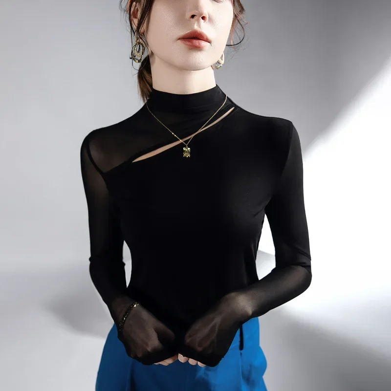 HIgh Quality 2023 Women T-shirt Grenadine Style Design Female Autumn Sexy Crop Top Clothes Casual Fashion Blouses Grace Meeting 
HIgh Quality 2023 Women T-shirt Grenadine Style Design Female Autumn Sexy Crop Top Clothes Casual Fashion Blouses Grace Meeting