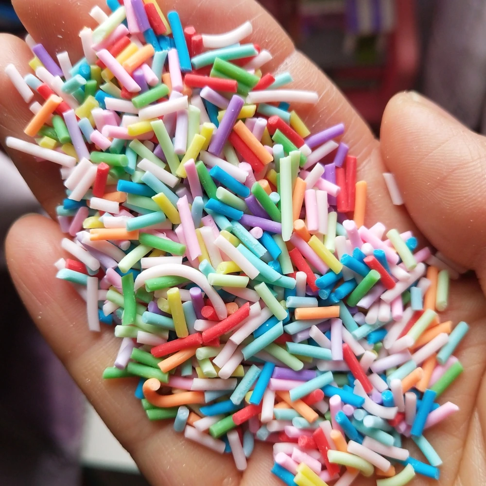 50g 1.5mm Colorful Sprinkles Mix Colors 5-6mm Long Cylindrical Polymer Clay For DIY Crafts Plastic Klei Accessory
50g 1.5mm Colorful Sprinkles Mix Colors 5-6mm Long Cylindrical Polymer Clay For DIY Crafts Plastic Klei Accessory