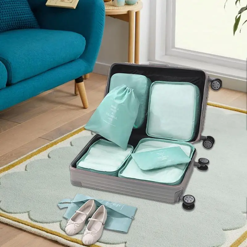 Дорожная сумка для хранения, водонепроницаемый вместительный Набор из 7 предметов для сортировки вещей и одежды, многофункциональная дорожная сумка
Дорожная сумка для хранения, водонепроницаемый вместительный Набор из 7 предметов для сортировки вещей и одежды, многофункциональная дорожная сумка