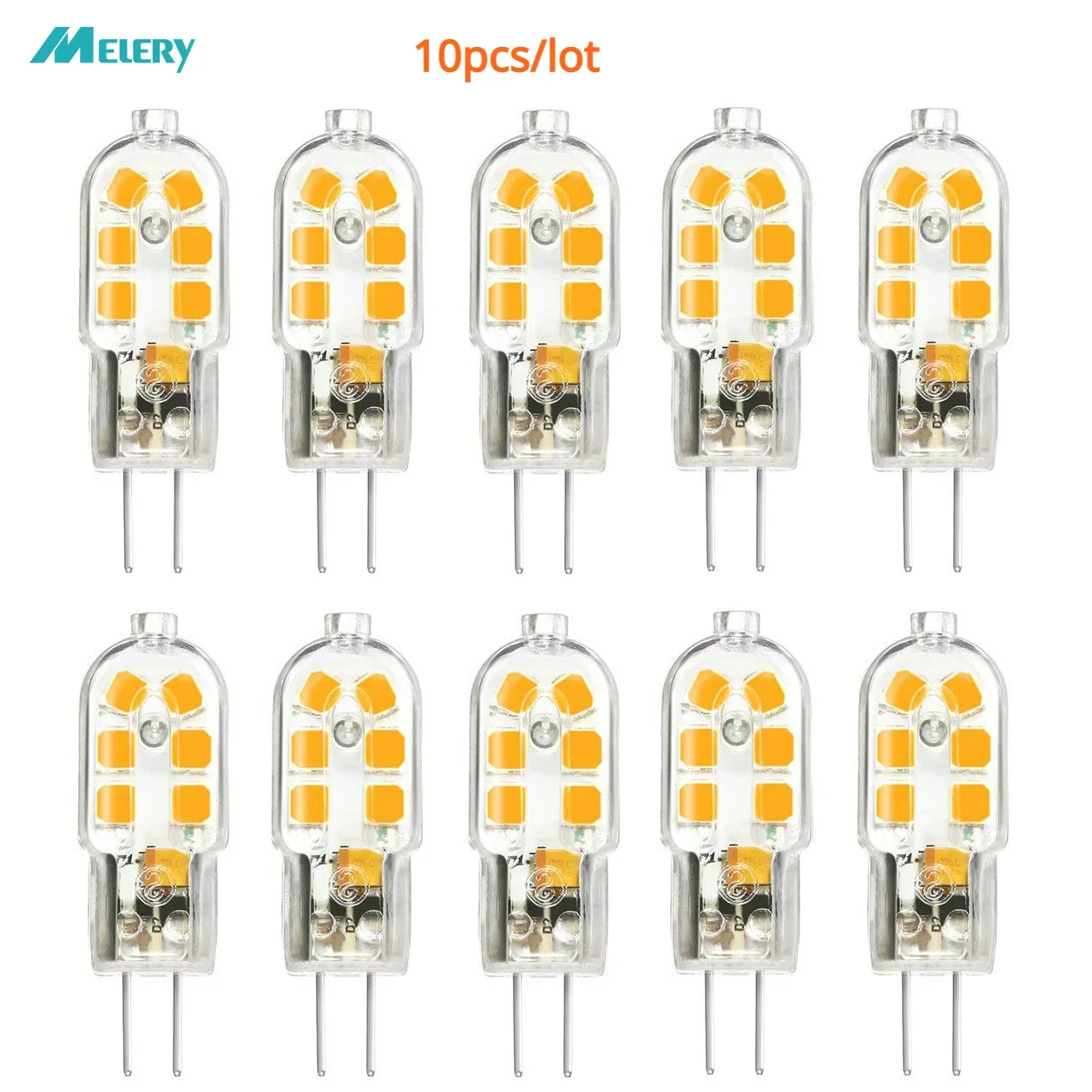 

G4 LED Light Bulb Bi Pin Base Corn 20W Halogen Equivalent Lamp DC12V/AC220V Warm White 3000K Lightbulb [Energy Class A++] 10Pack