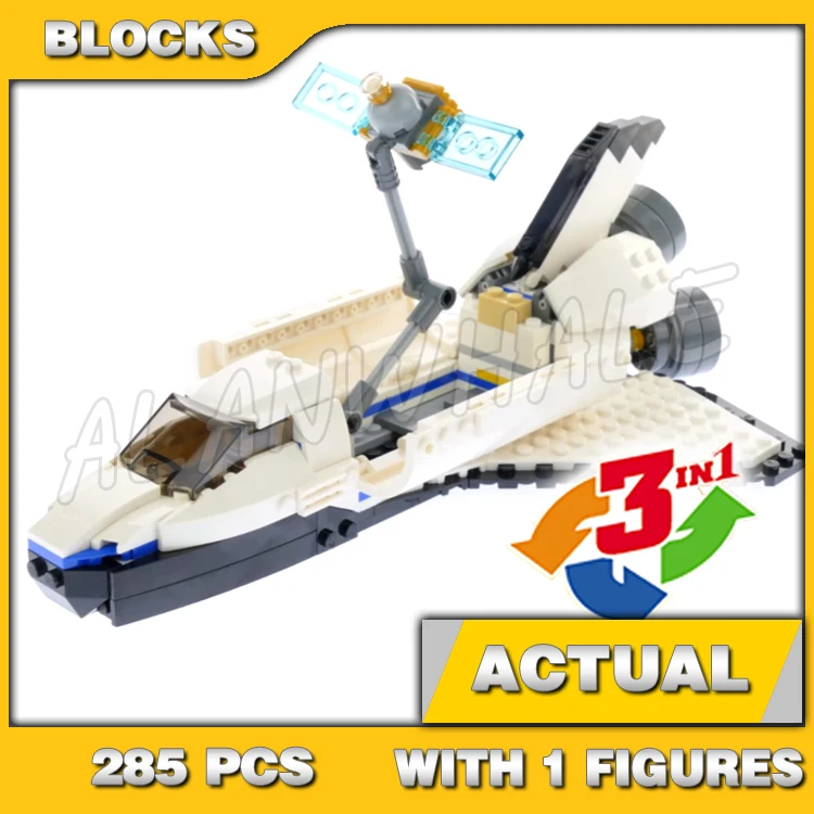 285pcs Creative 3in1 Space Shuttle Explorer Moon Station Rover Satellite Astronaut 3118 Building Block Toy Compatible With Model
285pcs Creative 3in1 Space Shuttle Explorer Moon Station Rover Satellite Astronaut 3118 Building Block Toy Compatible With Model