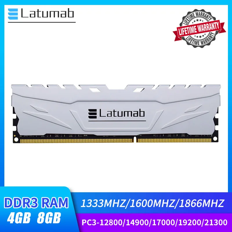 

Latumab Ram DDR3 4GB 8GB 1333MHz 1600MHz 1866MHz 2133MHz 2400MHz Desktop Memory PC3-12800 10600 1.5V 240Pin DIMM RAM