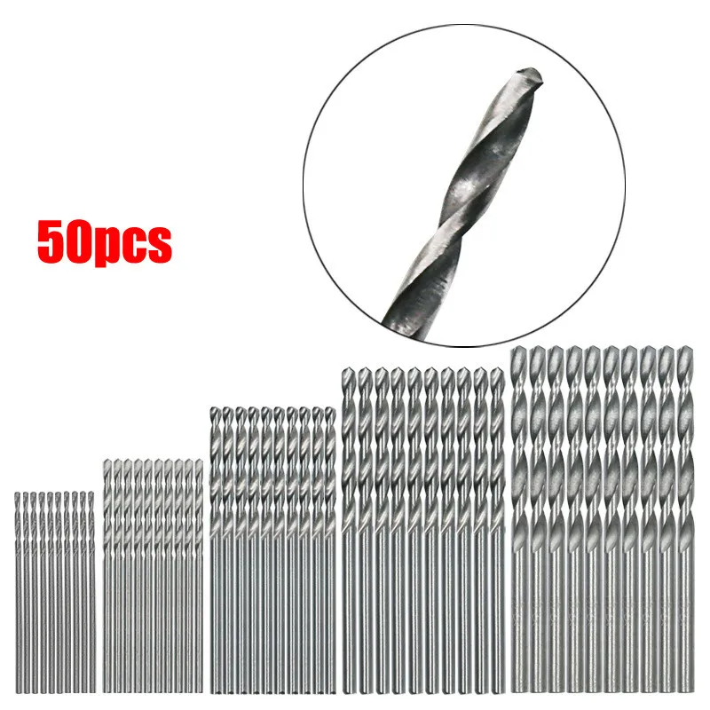 

50PCS 1-3.0mm Micro Mini Drill Bit Set Tiny Drill Bits Small Shank HSS Twist Drill High Speed Steel Boards Tiny Drill Bits