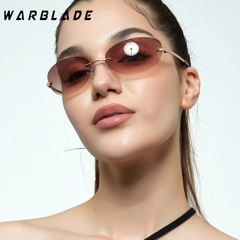 

WarBLade Steampunk Rimless Sunglasses Goggle Trend Women Y2k Sun Glasses Men Punk Shades Eyewear Unisex Outdoor Eyeglasses UV400