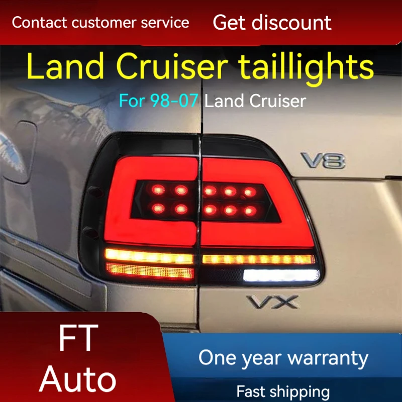 Car lights For 98-07 Land Cruiser LC100 tail light assembly modified LED running lights, turn signals, brakes
Car lights For 98-07 Land Cruiser LC100 tail light assembly modified LED running lights, turn signals, brakes