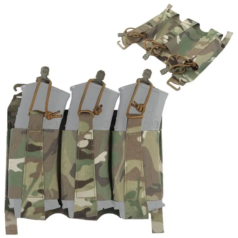 

Tactical Molle Triple 5.56/7.62 mm Magazine Pocket, Elastic, Adjustable Front Plate with G-Hook, for Airsoft Hunting Vest