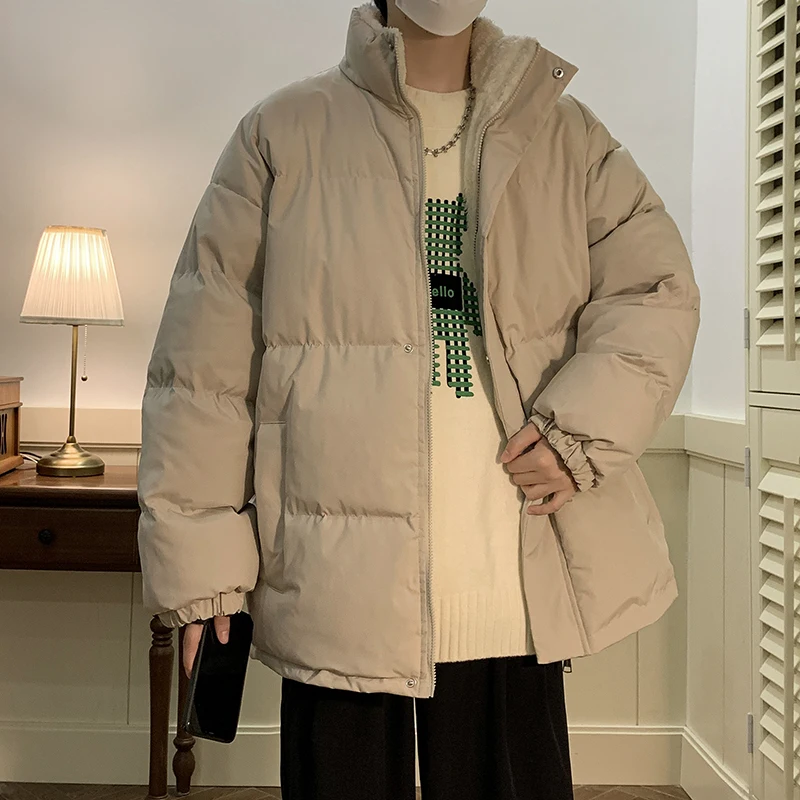 Men's Winter Fleece Coat Warm Parkas Loose Solid Color Korean Chic Thicked Zipper Plush Parka Women Jacket Stancollar Windproof 
Men's Winter Fleece Coat Warm Parkas Loose Solid Color Korean Chic Thicked Zipper Plush Parka Women Jacket Stancollar Windproof