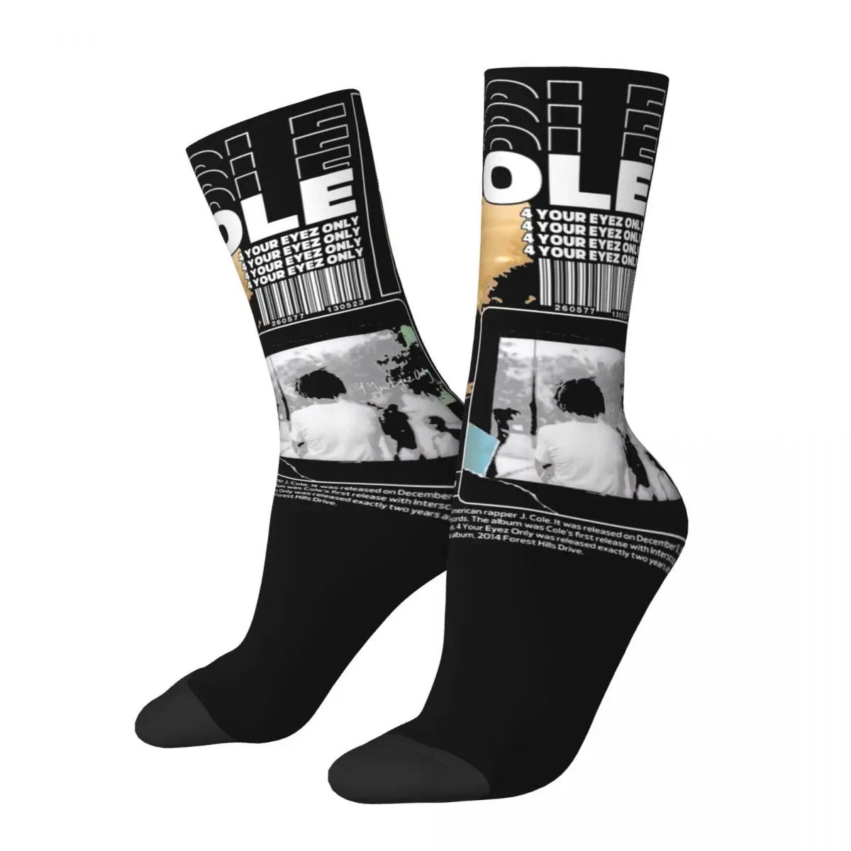 

Retro Men's Women's Vintage J Cole Rapper Rap Music Socks Merch Crew Socks Soft Birthday Present