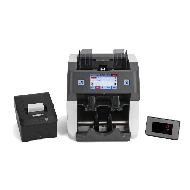 

Two Pockets Cis Banknote Cash Money Value Counter Thermal Printer Currency Counting Machine Cash Bill Counter