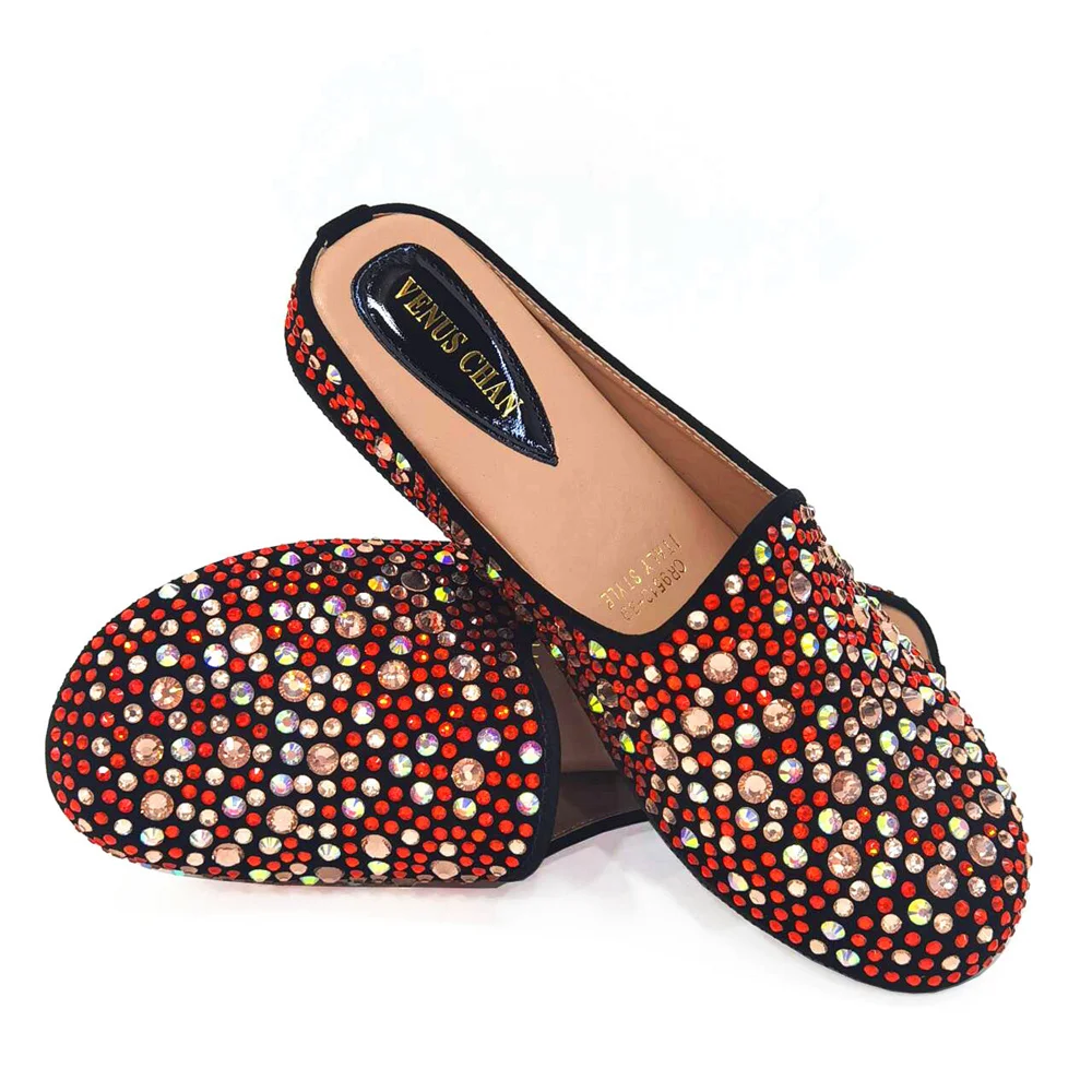 

Туфли женские на плоской подошве, роскошные дизайнерские полуботинки оранжевого цвета с бриллиантами, свадебные туфли, повседневные женские туфли, 2024